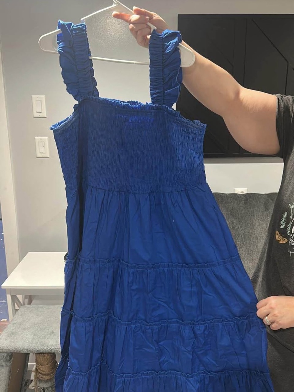 Blue Tiered Smocked Sundress - Women